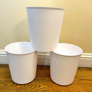 Set of Three White Wastebaskets Target Brand New